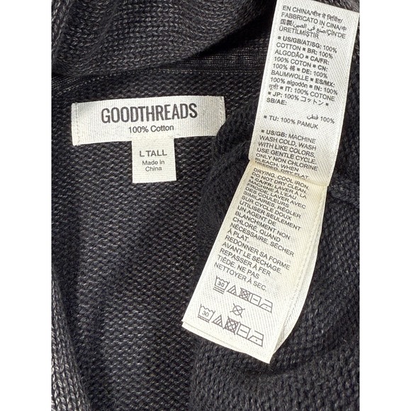 Goodthreads 100% Cotton Mens Cardigan Sweater Size L Tall Brown Button Dad City - Picture 3 of 7